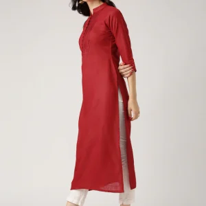 libas red kurta